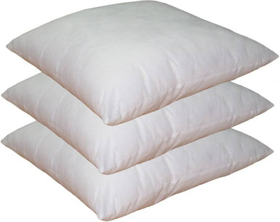 Shreejee Microfibre Solid Cushion Pack of 3(White)