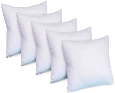 povty export Microfibre Cushion Pack of 5 Solid(White)