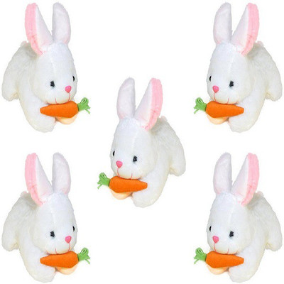 SPD Teddy Cute Soft Rabbit With Carrot 5 Combo- 27.4 cm (White)  - 27.04 cm(White)
