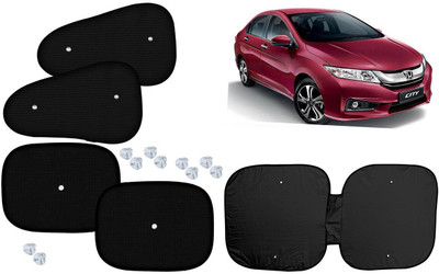 Autokite Side Window, Dashboard Sun Shade For Honda New City(Black, Silver)