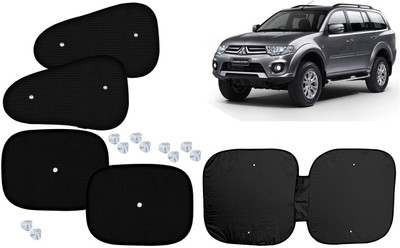 Autokite Side Window, Dashboard Sun Shade For Mitsubishi Pajero Sport(Black, Silver)