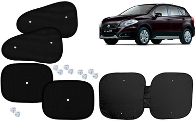 Autokite Side Window, Dashboard Sun Shade For Maruti Suzuki S-Cross(Black, Silver)