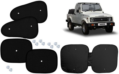 Autokite Side Window, Dashboard Sun Shade For Maruti Suzuki Gypsy MG-410(Black, Silver)