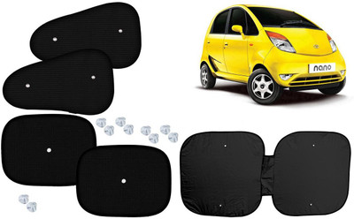 Autokite Side Window, Dashboard Sun Shade For Tata Nano(Black, Silver)