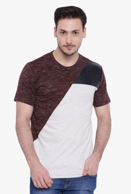 CAMPUS SUTRA Colorblock Men Round Neck Beige T-Shirt