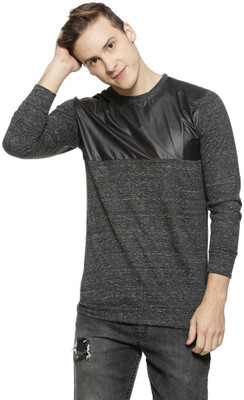 CAMPUS SUTRA Striped Men Round Neck Grey T-Shirt