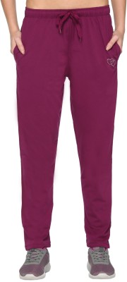 CUPID Solid Women Purple Track Pants