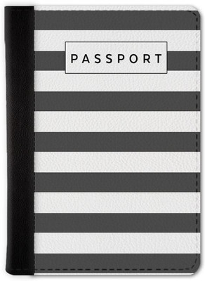 QRIOH Grey Stripes Passport Holder Wallet(Multicolor)