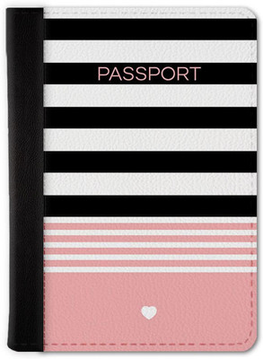 QRIOH Black and Pink Passport Holder Wallet(Multicolor)