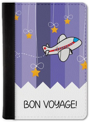 QRIOH Bon Voyage Illustration Passport Holder Wallet(Multicolor)