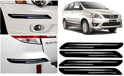 Auto Kite Plastic, Silver Plated Car Bumper Guard(Black, Silver, Pack of 4Pcs, Toyota, Innova)