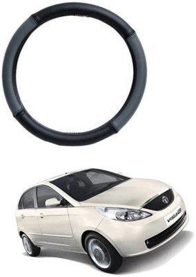 AYW Steering Cover For Tata Indica Vista(Grey, Black, Leather)