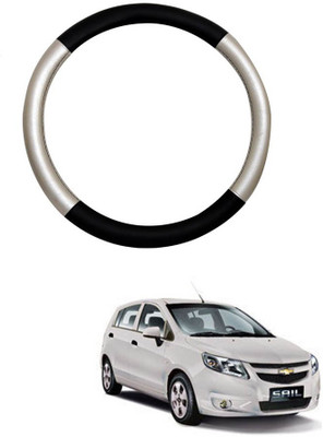 AYW Steering Cover For Chevrolet Sail UVA(Silver, Black, Leather)