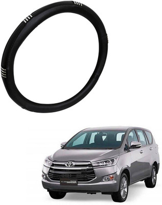 AYW Steering Cover For Toyota Innova(Chrome, Black, Leather)