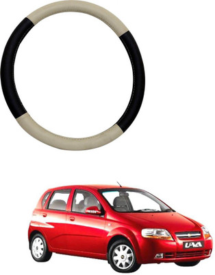 AYW Steering Cover For Chevrolet A3(Beige, Black, Leather)