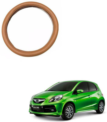 MATIES Steering Cover For Honda Universal For Car(Tan, Leatherite)