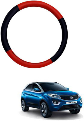 MATIES Steering Cover For Universal For Car Universal For Car(Red Black, Leatherite)