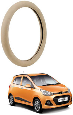 AYW Steering Cover For Hyundai Grand i10(Beige, Leather)