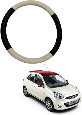 AYW Steering Cover For Nissan Micra(Beige, Brown, Leather)