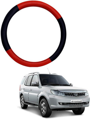 MATIES Steering Cover For Tata Universal For Car(Red Black, Leatherite)