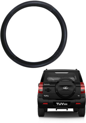 AYW Steering Cover For Mahindra TUV-300(Black, Leather)