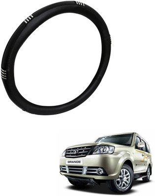 AYW Steering Cover For Tata Grand Dicor(Chrome, Black, Leather)