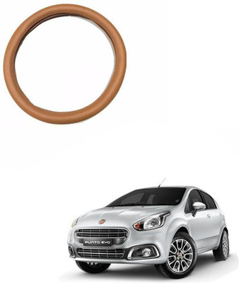 MATIES Steering Cover For Fiat Universal For Car(Tan, Leatherite)