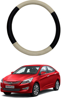 MATIES Steering Cover For Hyundai Universal For Car(Beige Brown, Leatherite)