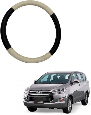 MATIES Steering Cover For Toyota Universal For Car(Beige Brown, Leatherite)