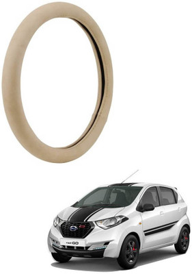 MATIES Steering Cover For Datsun Universal For Car(Beige, Leatherite)