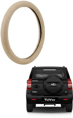 AYW Steering Cover For Mahindra TUV-300(Beige, Leather)