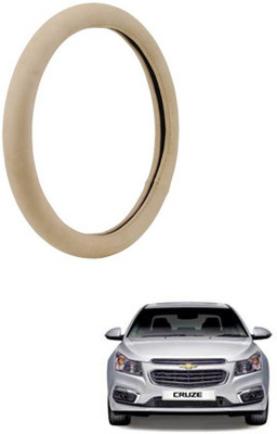 MATIES Steering Cover For Chevrolet Universal For Car(Beige, Leatherite)
