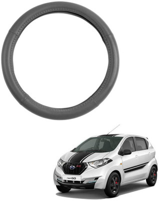 MATIES Steering Cover For Datsun Universal For Car(Grey, Leatherite)