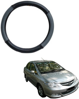 AYW Steering Cover For Honda City(Grey, Black, Leather)