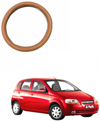 MATIES Steering Cover For Chevrolet Universal For Car(Tan, Leatherite)