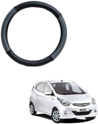 MATIES Steering Cover For Hyundai Universal For Car(Grey Black, Leatherite)