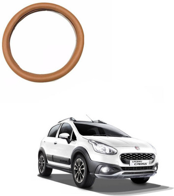 MATIES Steering Cover For Fiat Universal For Car(Tan, Leatherite)