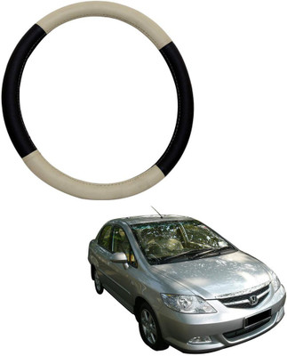 MATIES Steering Cover For Honda Universal For Car(Beige Brown, Leatherite)