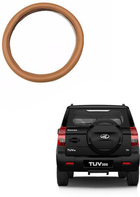 AYW Steering Cover For Mahindra TUV-300(Tan, Leather)