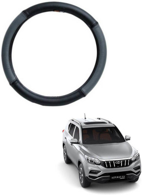 AYW Steering Cover For Mahindra V40(Grey, Black, Leather)