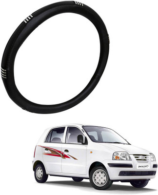 AYW Steering Cover For Hyundai Santro Xing(Chrome, Black, Leather)