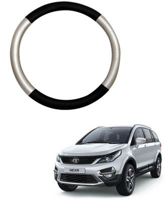 MATIES Steering Cover For Tata Universal For Car(Silver Black, Leatherite)