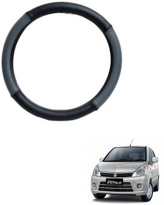 MATIES Steering Cover For Maruti Universal For Car(Grey Black, Leatherite)