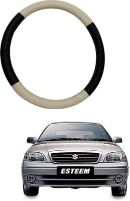 AYW Steering Cover For Maruti Zen Estilo(Beige, Black, Leather)