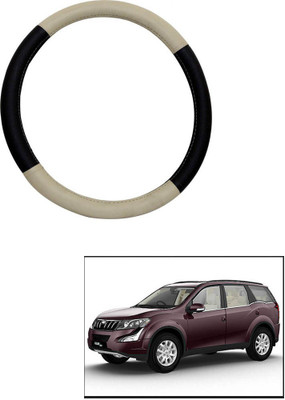 AYW Steering Cover For Mahindra XUV 500(Beige, Black, Leather)
