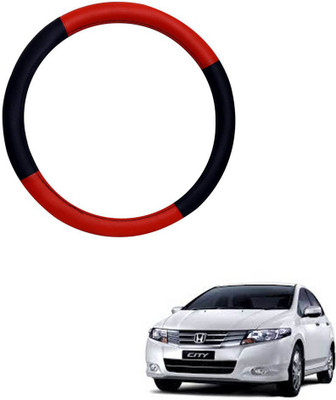 AYW Steering Cover For Honda City(Red, Black, Leather)