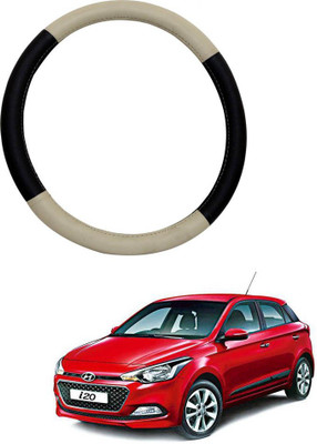 MATIES Steering Cover For Maruti Universal For Car(Beige Black, Leatherite)