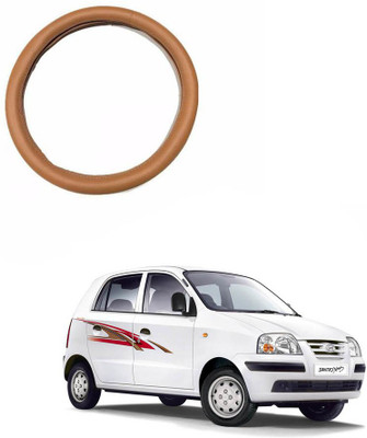 MATIES Steering Cover For Hyundai Universal For Car(Tan, Leatherite)