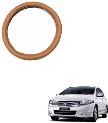 MATIES Steering Cover For Honda Universal For Car(Tan, Leatherite)