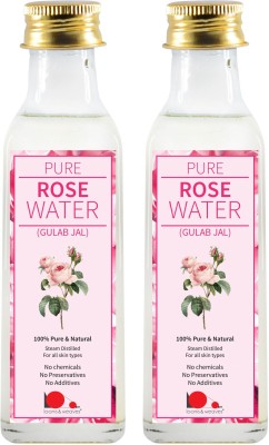 looms & weaves - Ayurveda Rose Floral Water for Face and Skin - 200 ml (2 x 100ml) Face Wash(200 ml)